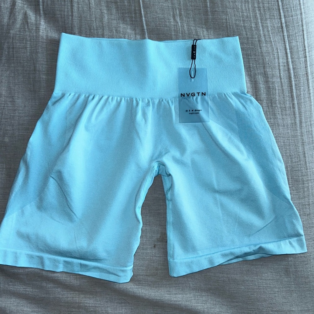 Pastel Blue Contour Seamless NVGTN Shorts